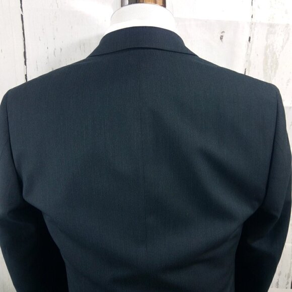 JF J. Ferrar Modern Fit 38R 2 Button Dark Gray Pinstripe Suit Blazer Sport Coat - Picture 5 of 8